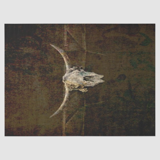 Bulle Skull Western Country Braun Alte Rustikale G Seidenpapier (Vorderseite)