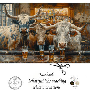 Bullen in einem Western Saloon Decoupage Seidenpapier