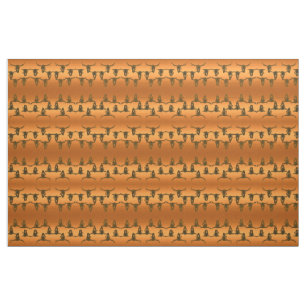 Bullen-Skulls Rustikales Gold-Brawn-Western-Muster Stoff