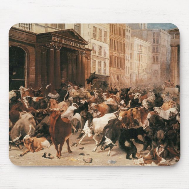 Bullen und Bären auf dem Aktienmarkt (W.H. Beard) Mousepad (Vorne)