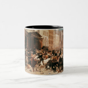 Bullen und Bären auf dem Aktienmarkt (W.H. Beard) Zweifarbige Tasse