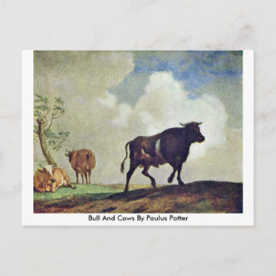 Bullen und Kühe von Paulus Potter Postkarte