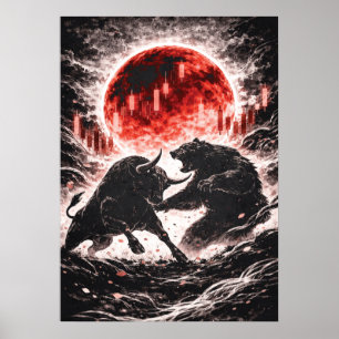 Bullen- vs. Bärenmarkt im Red Moon Forest - Japani Poster