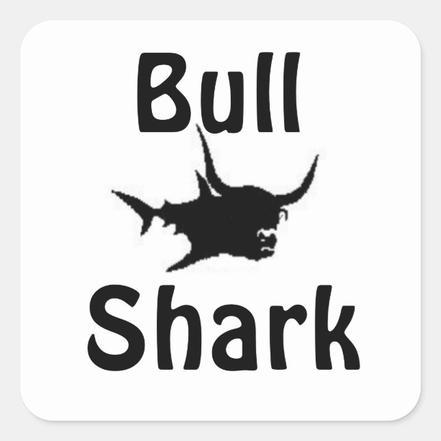 Bullenhai Quadratischer Aufkleber (Vorderseite)