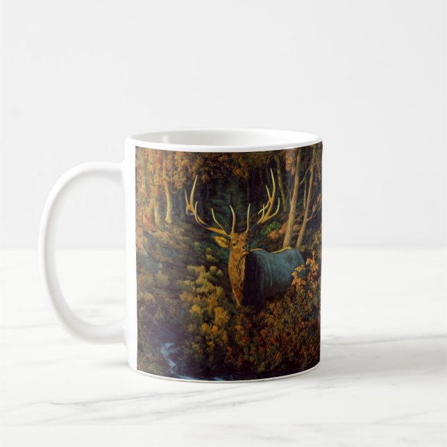 Bullenstech im Herbstwald Kaffeetasse (Links)