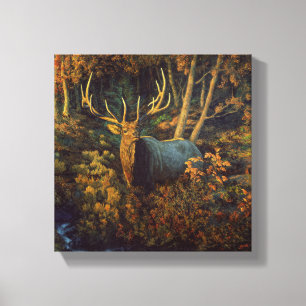 Bullenstech im Herbstwald Leinwanddruck