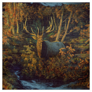 Bullenstech im Herbstwald Stoff