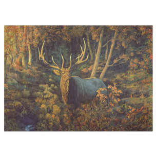 Bullenstech im Herbstwald Tischdecke