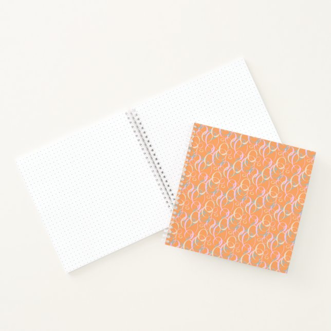 Bulles Aqua Jaune Rose sur Orange Bullet Journal (Intérieur)
