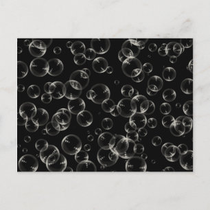 Bulles blanches en noir carte postale
