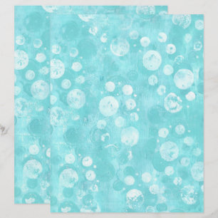 Bulles blanches et Turquoises sur la feuille de pa