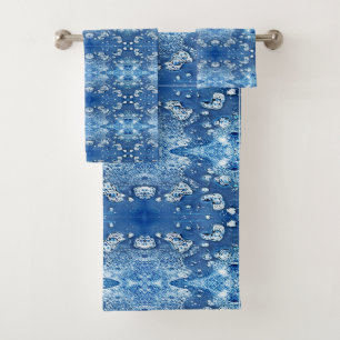 Bulles bleues Serviettes de bain Motif Abstraites