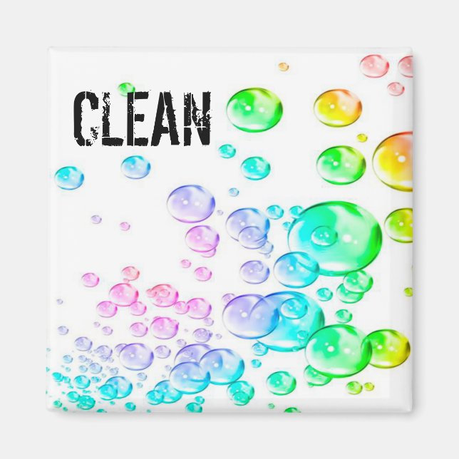 bulles clen sale lave-vaisselle Magnets (Devant)