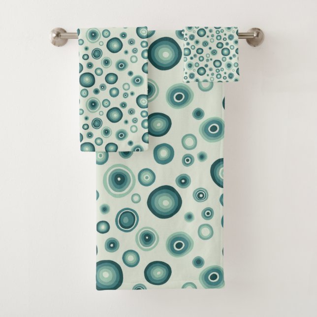 Bulles couleur vert mer Circles modernes Motif (En situation)