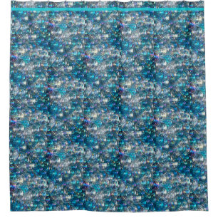 Bulles dans la salle de bain Douche rideau Aqua Bl