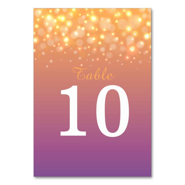 Bulles de champagne d'or Mariages numéros de table (Par défaut)