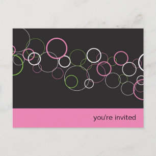 Bulles de champagne sur carte postale Black Party