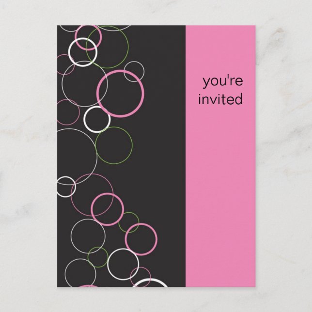 Bulles de champagne sur carte postale noire (Devant)