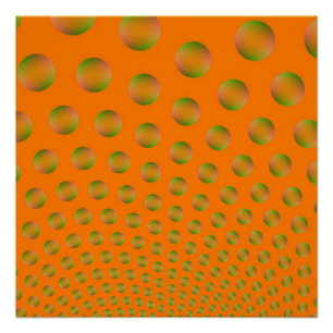 Bulles en Orange et Vert Zazzle Poster parfait