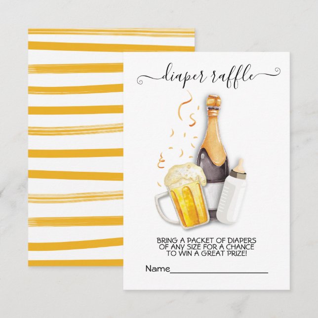 Bulles et bières carte de tombola (Devant / Derrière)