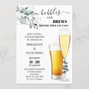Bulles et brasse Couples Douche Invitation