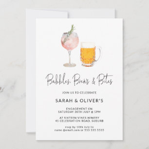 Bulles et brasseries modernes Invitation Fiançaill
