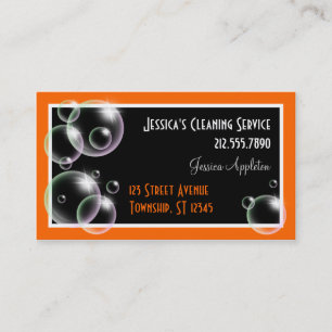 Bulles oranges nettoyant des cartes d'entreprise