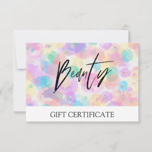 *~* Bulles Pastel Carte cadeau de BEAUTÉ tendance