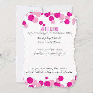 Bulles roses et blanches Confetti Invitations de m