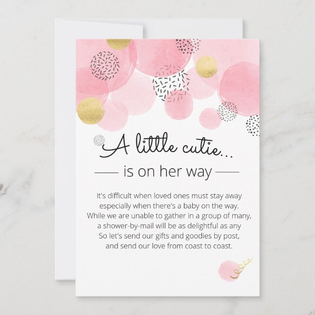 Bulles roses - Invitation Baby shower (Devant)