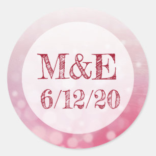 Bulles rouges Stickers de mariage personnalisés
