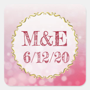 Bulles rouges Stickers de mariage personnalisés