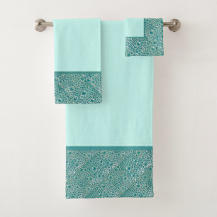 Bulles Serviette de bain set, turquoise