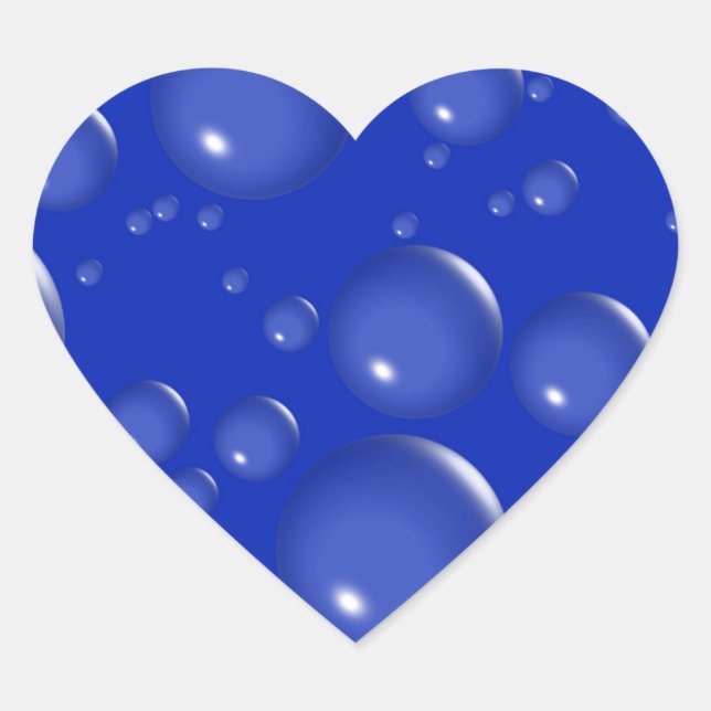 Bulles Stickers Coeur Bleu (Devant)