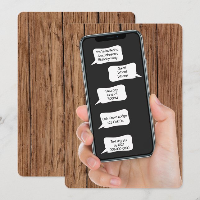 Bulles textuelles pour Invitation de fête d'annive (Devant / Derrière)