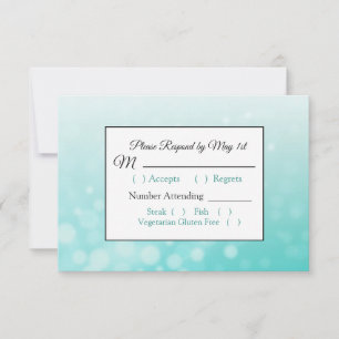 Bulles turquoises Elégant Mariage carte RSVP