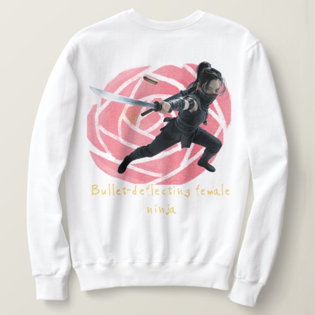 Bullet-deflecting female ninja sweatshirt (Design Rückseite)