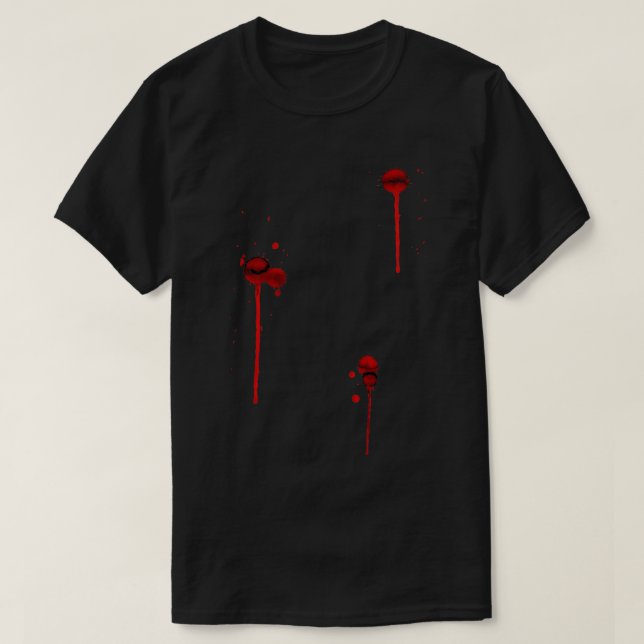 Bullet Hole Gunshot Wound Halloween Kostümblut T-Shirt (Design vorne)