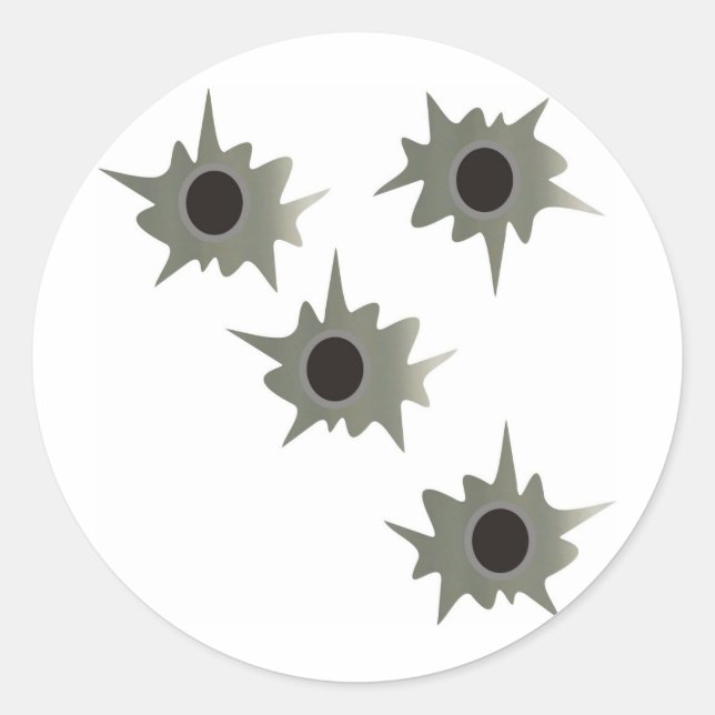 Bullet Holes Runder Aufkleber (Vorderseite)