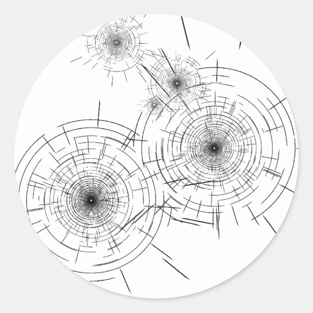 Bullet Holes Runder Aufkleber (Vorderseite)