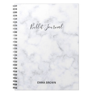 Bullet Journal avec imprimé en marbre élégant et m
