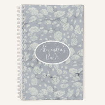 Bullet Journal Calmant Bleu Poussiéreux avec Roses
