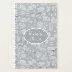 Bullet Journal Calmant Bleu Poussiéreux avec Roses