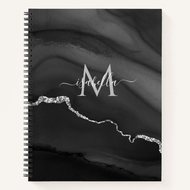 Bullet Journal mit Blue Marble Custom Monogram Notizbuch (Vorderseite)