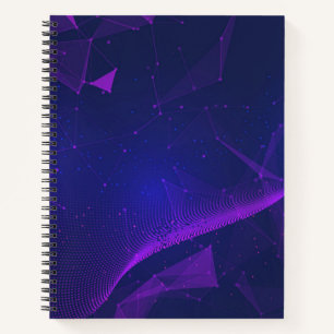 Bullet Journal mit lila Geometrie / Linken-Noteboo Notizbuch