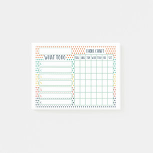 Bullet Journal-Stil zum Überprüfen der Liste Post-it Klebezettel