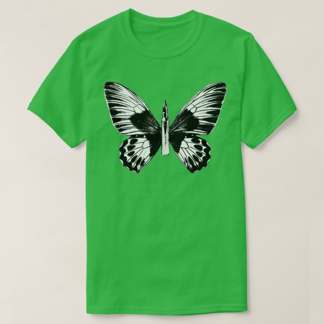 Bullet mit Schmetterlingsflügeln schwarz und weiß T-Shirt (Design vorne)