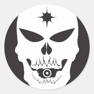 Bullet Skull Runder Aufkleber
