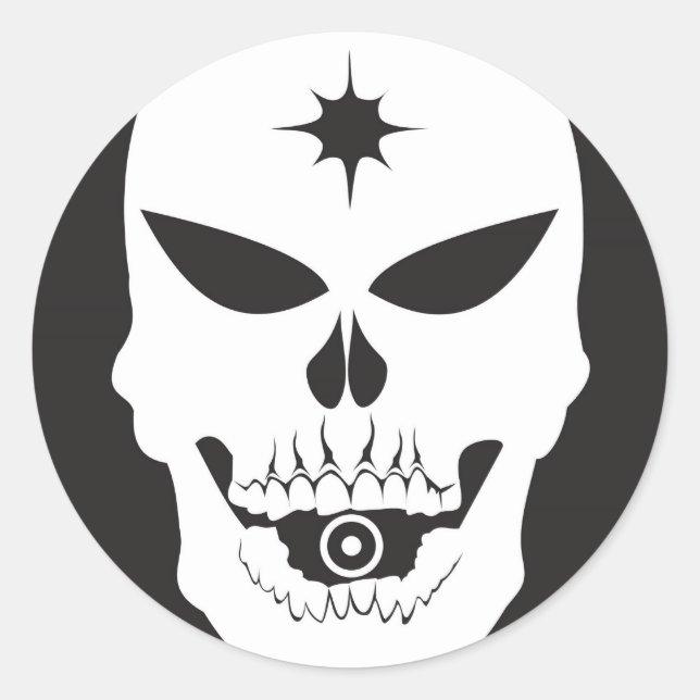 Bullet Skull Runder Aufkleber (Vorderseite)