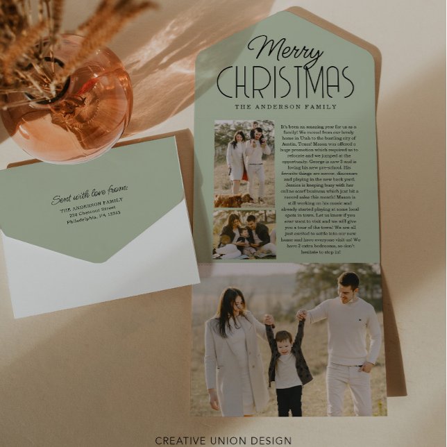 Bulletin de Noël familial Cartes photos de vacance (Créateur téléchargé)